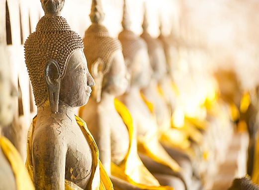 Buddhas at Wat Si Saket, Vientiane, Laos, by travel photographer Matthew Williams-Ellis