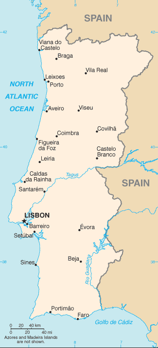 portugal -map
