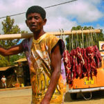 Vendeur de viande de zébu à Anivorano-Nord